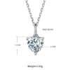 Classic heart-shaped S925 silver plated platinum Moissanite diamond pendant earring set 1